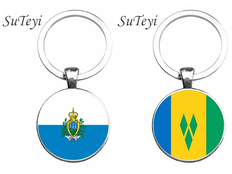 SUTEYI Шарм Сан-Марино/Сен-Винсент и Гренадины флаг кольцо для ключей ювелирные