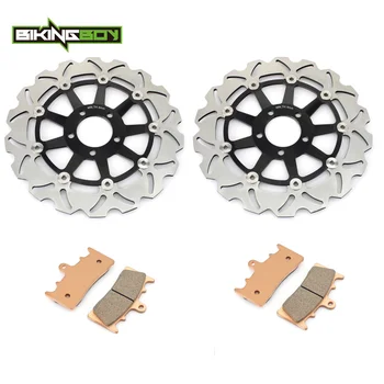 

BIKINGBOY Front Brake Discs Disks Rotors Pads For Kawasaki ZX6R ZX600 1998-2001 ZX-6R ZX636 02 ZX9R 1998 1999 GPZ 900 R 99-02