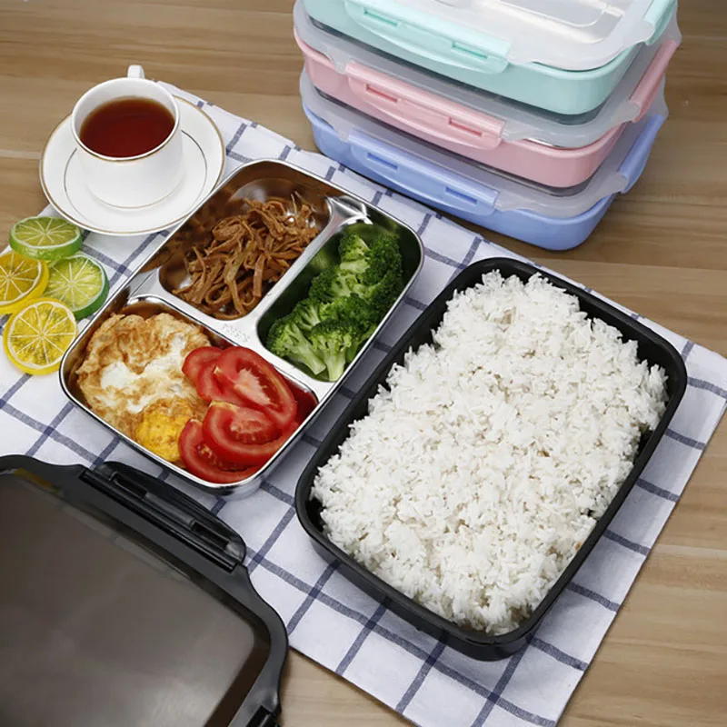 304 Stainless Steel Lunch Box Large-capacity Microwave Heating Portable Dinne Food Containers For Picnic Office School | Дом и сад