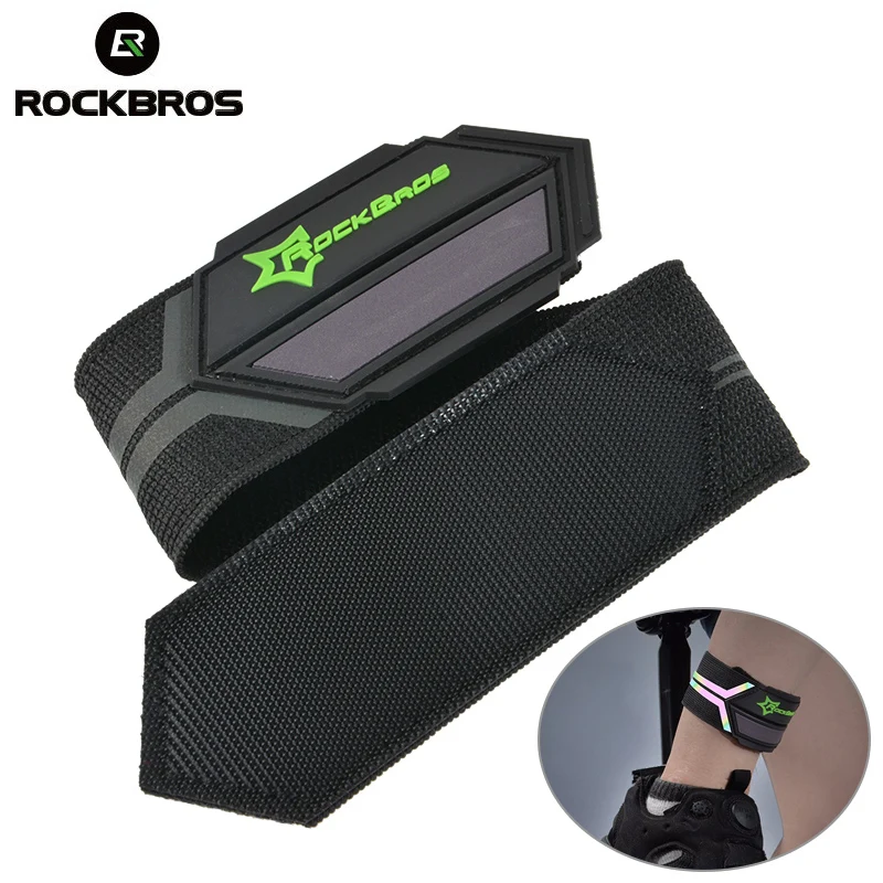 

ROCKBROS Cycling Bicycle Pants Clip Reflective Belt Sports Safety Running Bike Sweatband Light Belt Riding Ankle Support Safety