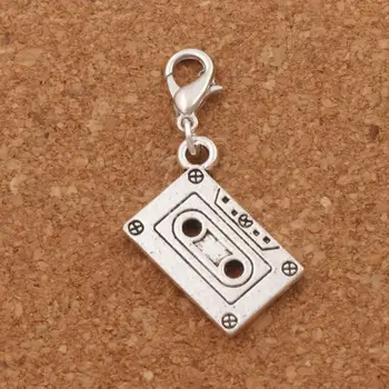 

Music Cassette Tape Lobster Claw Clasp Charm Beads 40.4x16.2mm 100pcs zinc alloy Jewelry DIY C258