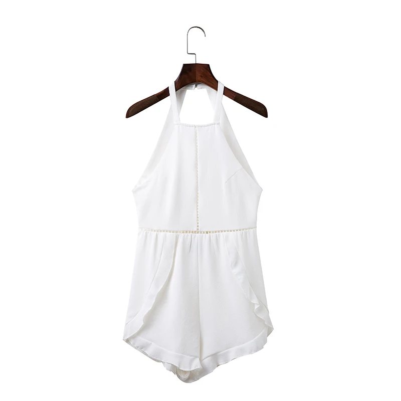 Фото Nvzhuren белые пикантные выдалбливают Playsuit женщина с открытыми плечами Холтер Nvzhuren белые пикантные выдалбливают Playsuit женщина с открытыми плечами Холтер
