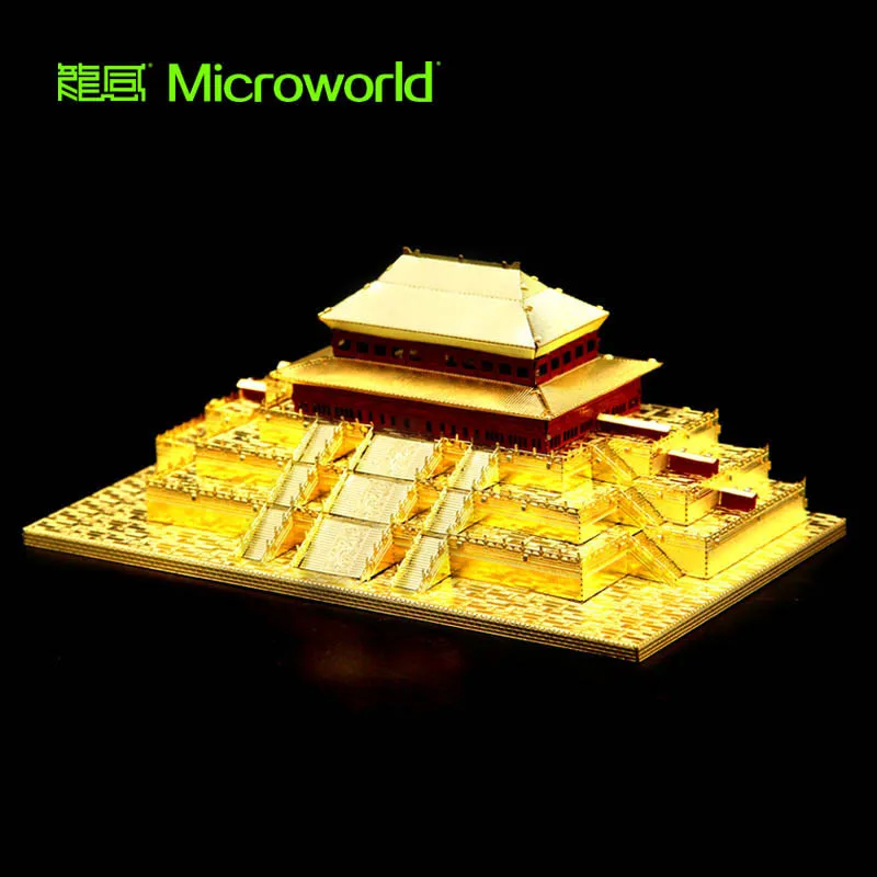 

Microworld 3D Metal Puzzle Chinese Traditional Architecture Royal Construction DIY Laser Cut Assemble Model Adult Jigsaw Sheet