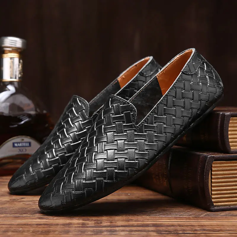 unique designer woven formal leather men shoes luxury brand evening wedding flat male footwear dress brogue oxford shoes for men (11)