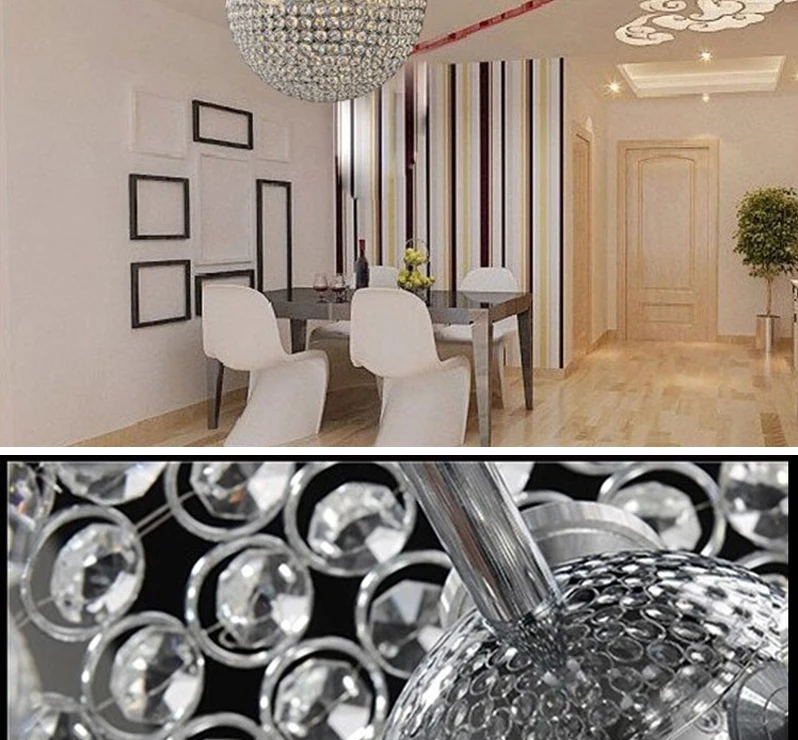Хрустальный ресторанный современный минималистичный светодиодный подвесной светильник для спальни, хрустальный круглый шар, светильник, проходной светильник s