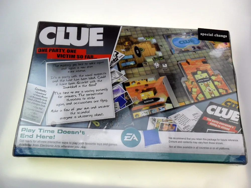 Cluedo Suspect Clue Откройте для себя тайну настольной игры Suspect настольная игра британский английский версия