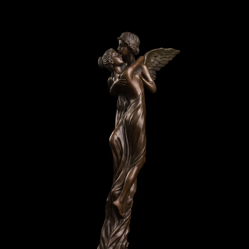 Arts Crafts Copper Classical Bronze Statues Young Lovers figurines