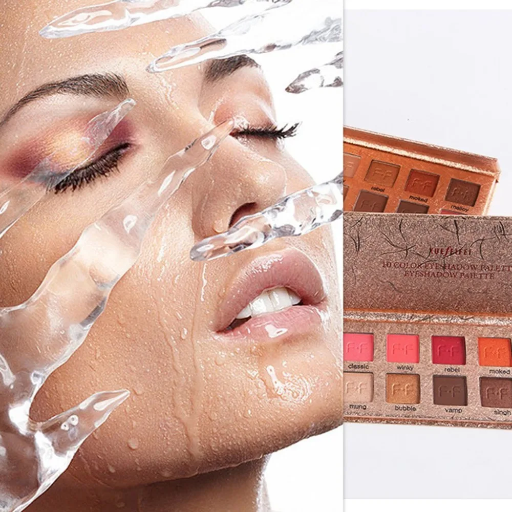 

XUEFEIFEI 10 Colors Eye Shadow Palette Glitter Makeup Shimmer Eyeshadow Cosmetic Kit Shimmer Matte Eyeshadow Pallete