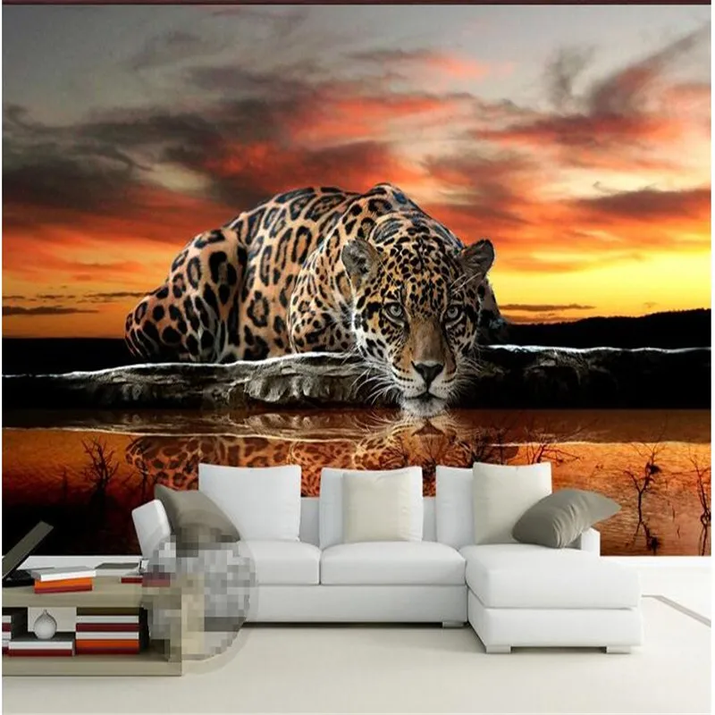

custom photo wallpaper High quality leopard wall covering living room sofa bedroom TV backdrop wallpaper mural wall paper