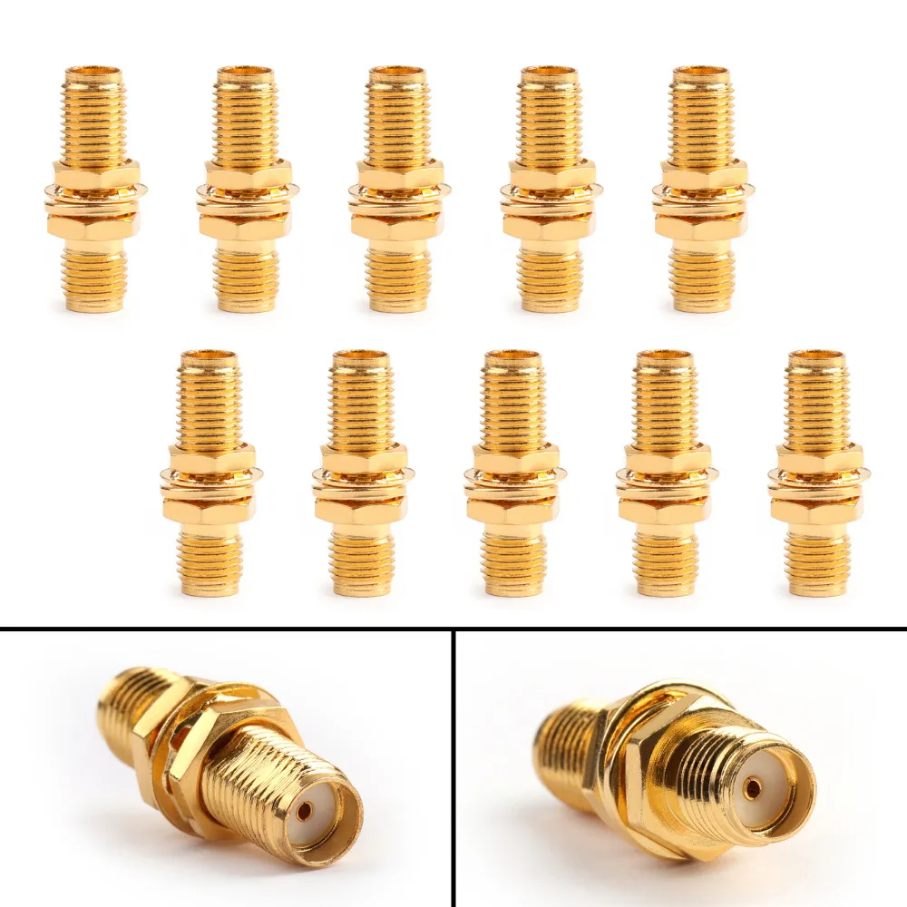 

Areyourshop Sale 10 Pcs Adapter SMA Female To Jack Nut Panel Mount Connector straight High Quality minijack plug Wire Connector