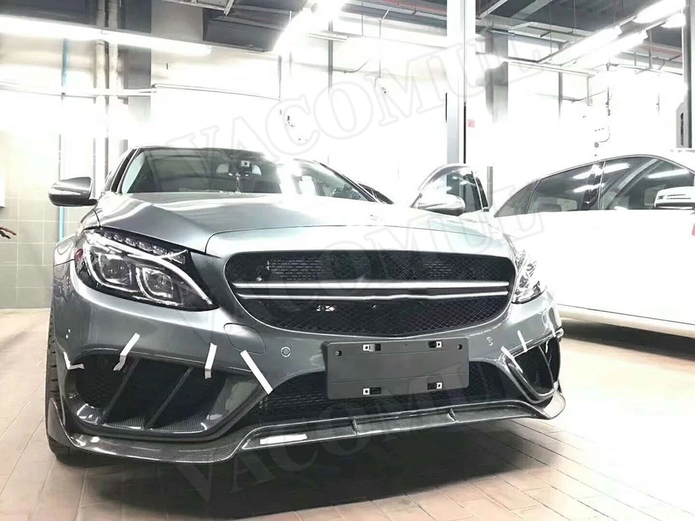 Передний бампер вентиляционное отверстие Крышка для Benz W205 C63 AMG C180 C200 Sport 15-18 углеродное волокно противотуманная фара сетка гриль рамка