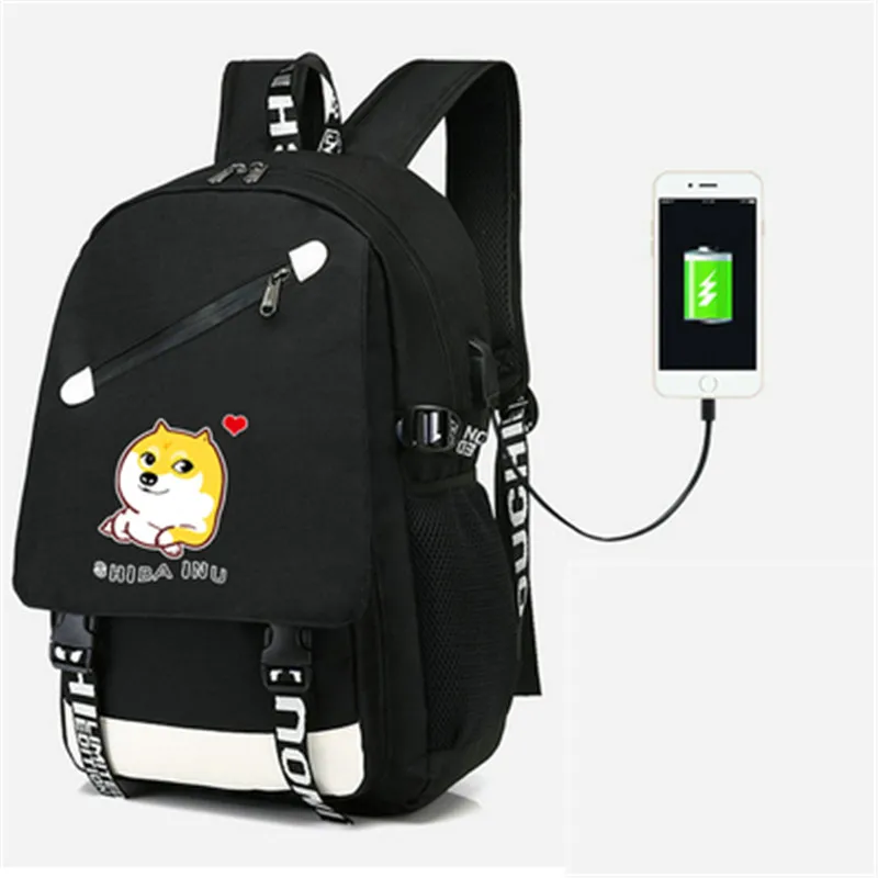 Shaba Inu прекрасный Muco Dog Corgi Doge рюкзак USB Сумка дорожная школьная сумка USB модная школьная Повседневная сумка для ноутбука подарки - Цвет: Style 3