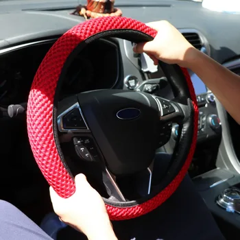 

Elastic Fabric Car Steering Wheel Cover Fit For Most Cars Breathability Durable Skidproof 4 Clolors Handmade Car Styling