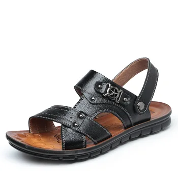

Summer Sandals Men Casual Comfortable Brand Leather Beach Sandals #ML811618