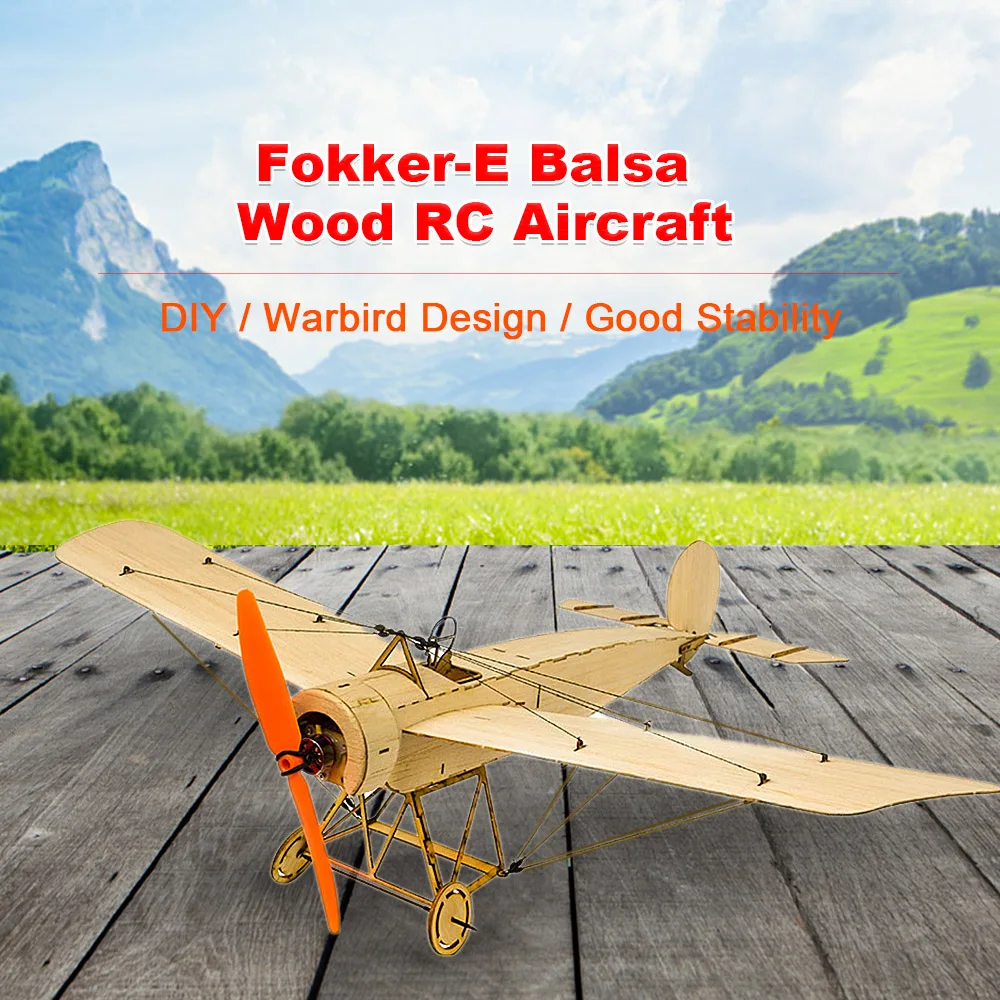 K0801 Мини RC самолет Fokker E Balsa Wood 420 мм размах крыльев Biplane игрушечный набор DIY игрушки