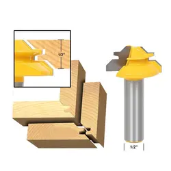 Бесплатная Доставка 1 шт. маленький замок, маршрутизатор бит anti-отдачи 45 градусов 1/2 дюйма наличии хвостовиком Tenon резак для деревообработка