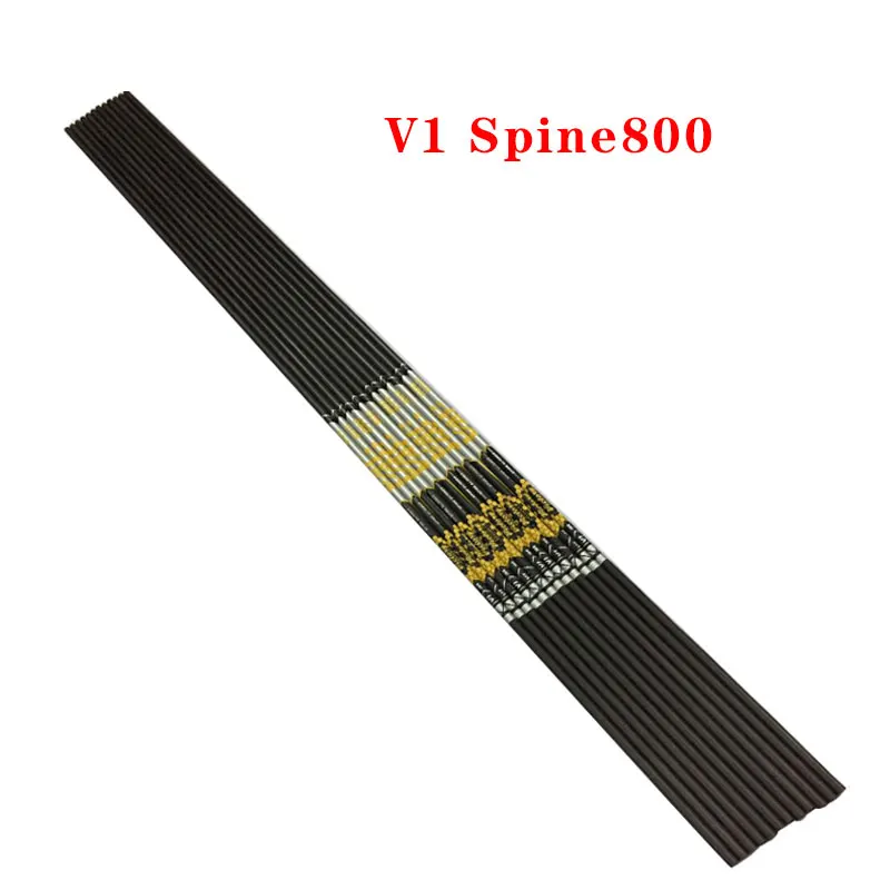 V1 Spine800 Охотничьи 12 шт. болты для стрельбы из лука, стрелочный вал из чистого углерода V1 V3 Sp600-900 30,5 дюймов id4.2мм для рекурсивного лука арбалета, вал - Цвет: V1 Spine800