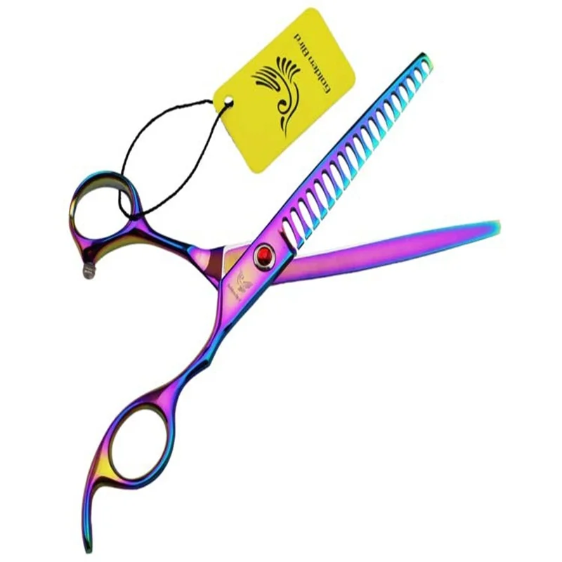7 colorful Professional Pet Scissors High Quality grooming dog for dogs thinning scissors dog puppy hair cutting scissors shear (7)