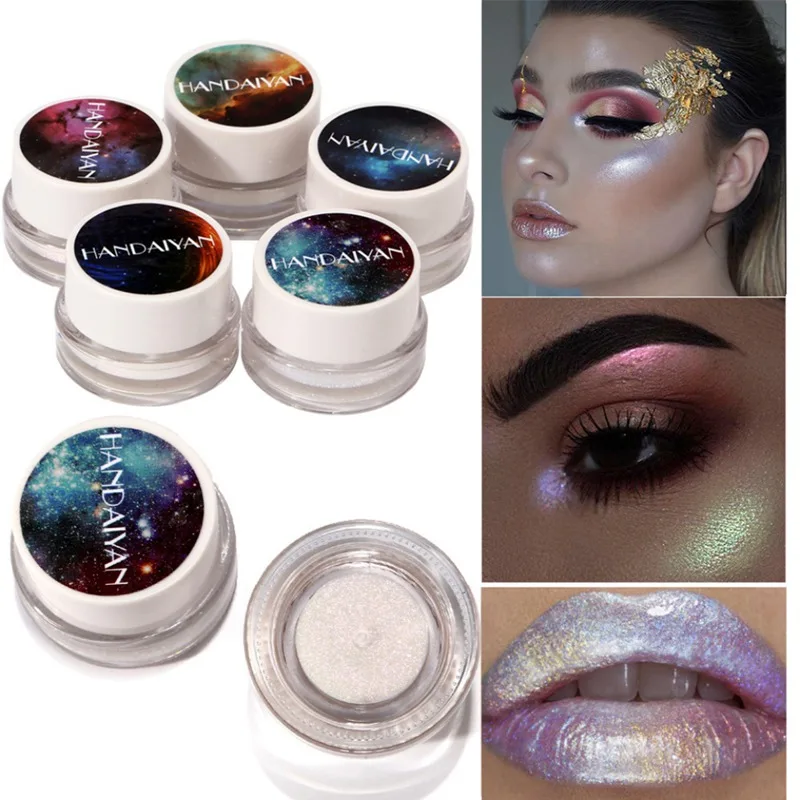Women Single Color Rainbow Highlight Eyeshadow Women Luminous Glitter
