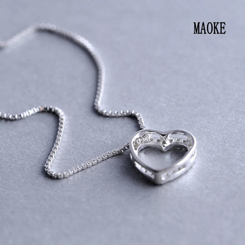 

S925 Sterling Silver Love Simple Clavicle Chain Short Necklace for Women's Fashion Gifts