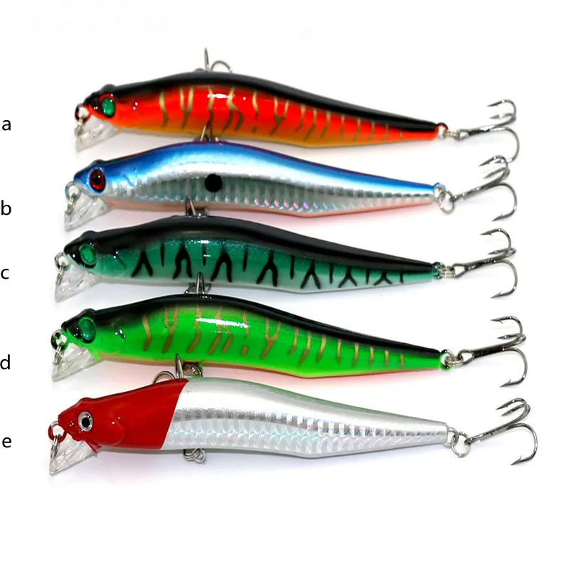 

10pcs/lot 12cm 5 Color Lu Yaer 10g Minnow Set The Bait Culter Bionic Hard Bass Laser Minnow