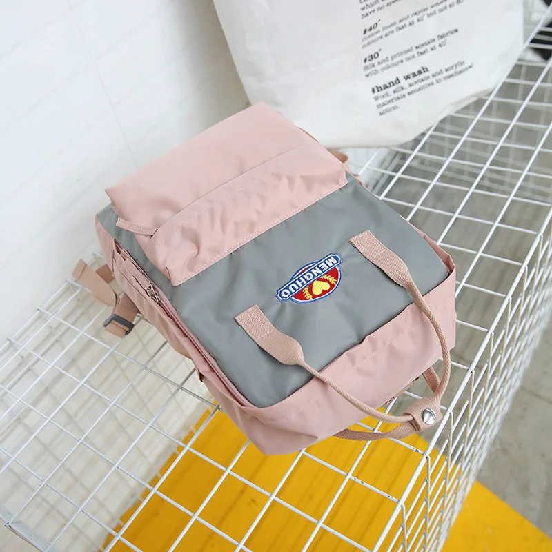 MENGHUO Panelled 2018 Women Canvas Backpack School bag for Girl Ladies Teenagers Casual Travel bags Schoolbag Backpack Mochila (44)