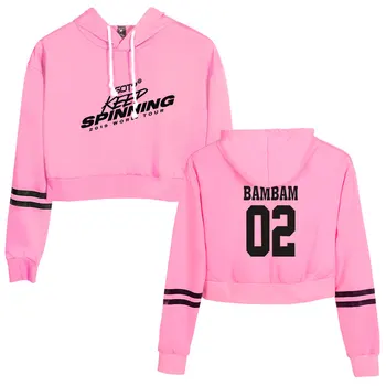 

2019 New World Tour GOT7 Navel Hoodies Sweatshirt Women Sexy Streetwear Casual Fashion Pullovers Harajuku Hoodies Sweatshirt