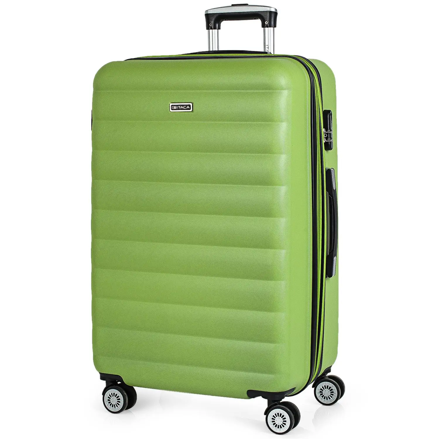 Itaca модель Simoa чемодан большая тележка путешествия жесткий и расширяемый 75 см ABS с регулируемой ручкой, 2 ручки и замок - Цвет: Зеленый
