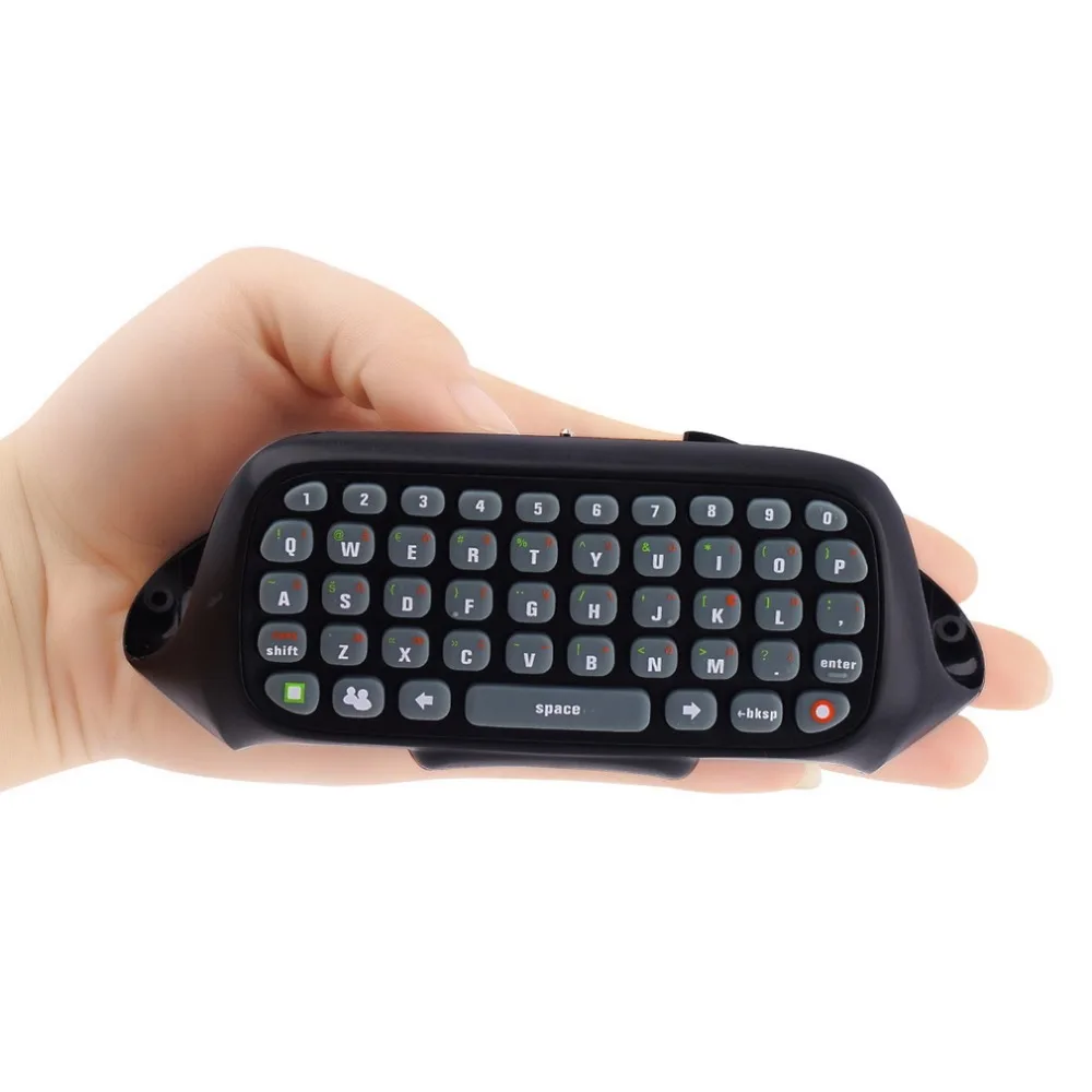 Mini Keyboard Wireless Controller Text Messenger Keyboard 47 keys Chatpad Keypad for Xbox 360 Game Controller Black