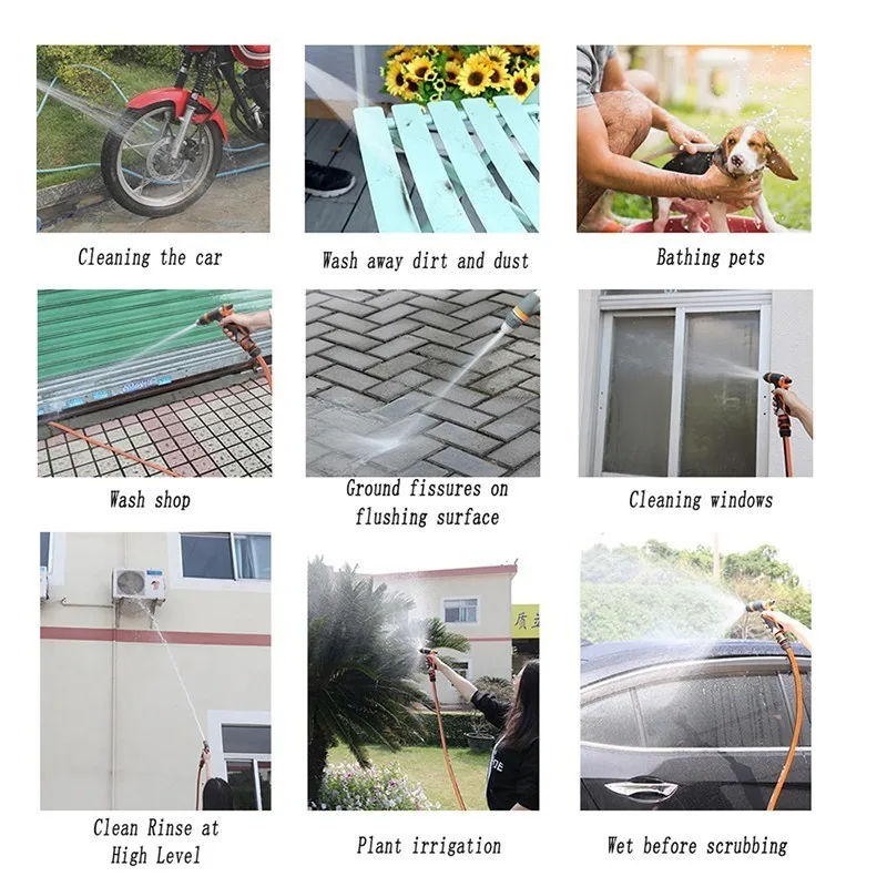 Spray Lawn Watering Multi-function Car Wash High Pressure Durable Hand-held Hose Sprinkle Water Nozzle Garden Irrigation system