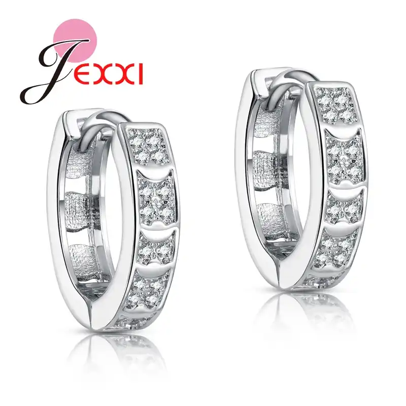 Брендовые серебряные серьги для женщин модные ювелирные изделия полное кольцо с фианитом кристалл свадьба маленькая серьга-кольцо