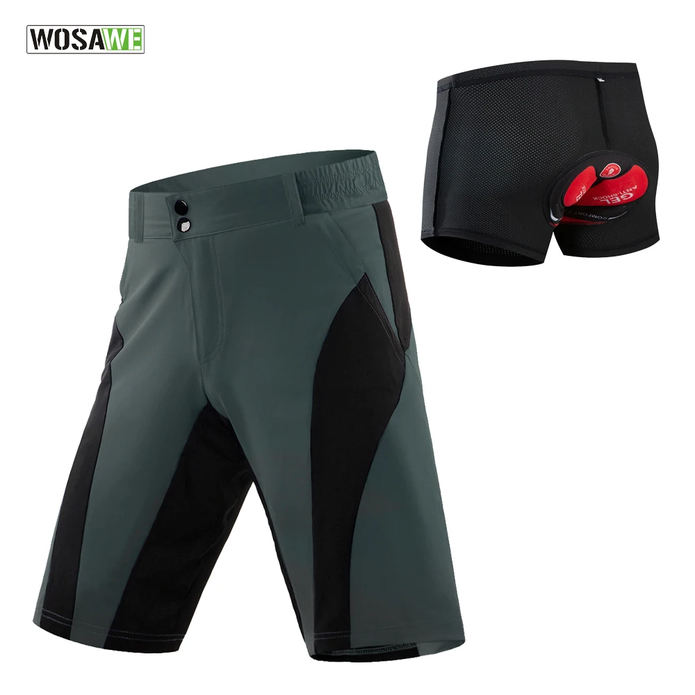 

WOSAWE Quick Dry Cycling Shorts Men's MTB Mountain Bike Shorts Bicycle Downhill Bermuda Breathable Baggy Short pants