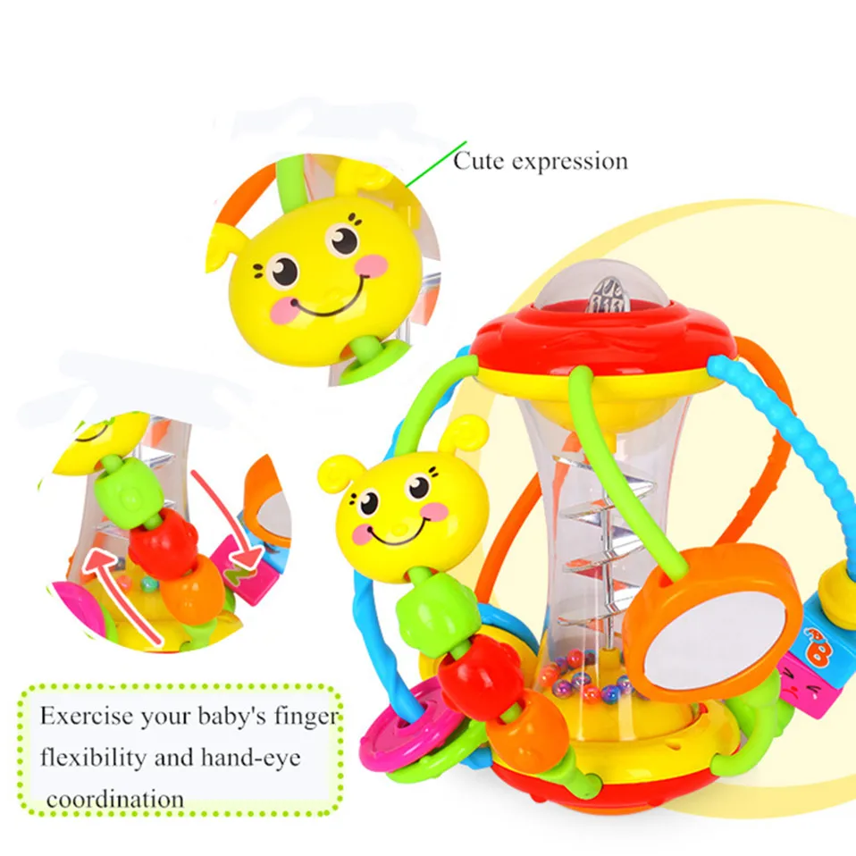 Ранние развивающие игрушки для малышей от 0 до 12 месяцев, головоломка для ловли рук, мяч, погремушки, игрушки для малышей для девочек и мальчиков, детский колокольчик