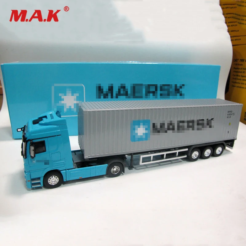 

1:50 Alloy Diecast Container Truck Model Lorry Blue Air Ship Transport Truck Diecasts Metal Model Toys For Fans Collection
