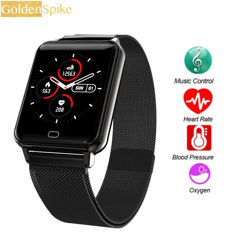 GOLDENSPIKE 1.3 Inch Full Touch Tempered Glass Screen Smart Watch Waterproof Heart Rate Monitoring Blood Pressure For Men Women |