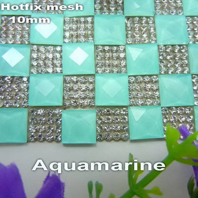 A4 Aquamarine Сверкающие 10 мм желе конфеты стекло стразы горячей фиксации железа на клею на аппликация окантовка сетки свадебное платье обувь декоративная - Цвет: A4 Aquamarine