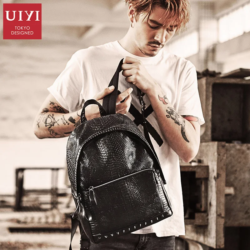 

UIYI Men Computer Backpack Waterproof Backpacks For Male Fashion PVC Leather Travel Boy Bag Casual School Bag For Teenagers 2018