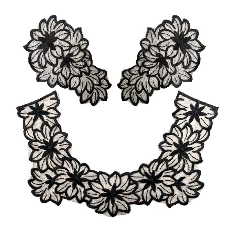 

Misaya 1set Mesh Lace Collar Flower Embroidery Lace Neckline Sewing Applique Crafts DIY Handmade Lace Collars for Wedding Cloth