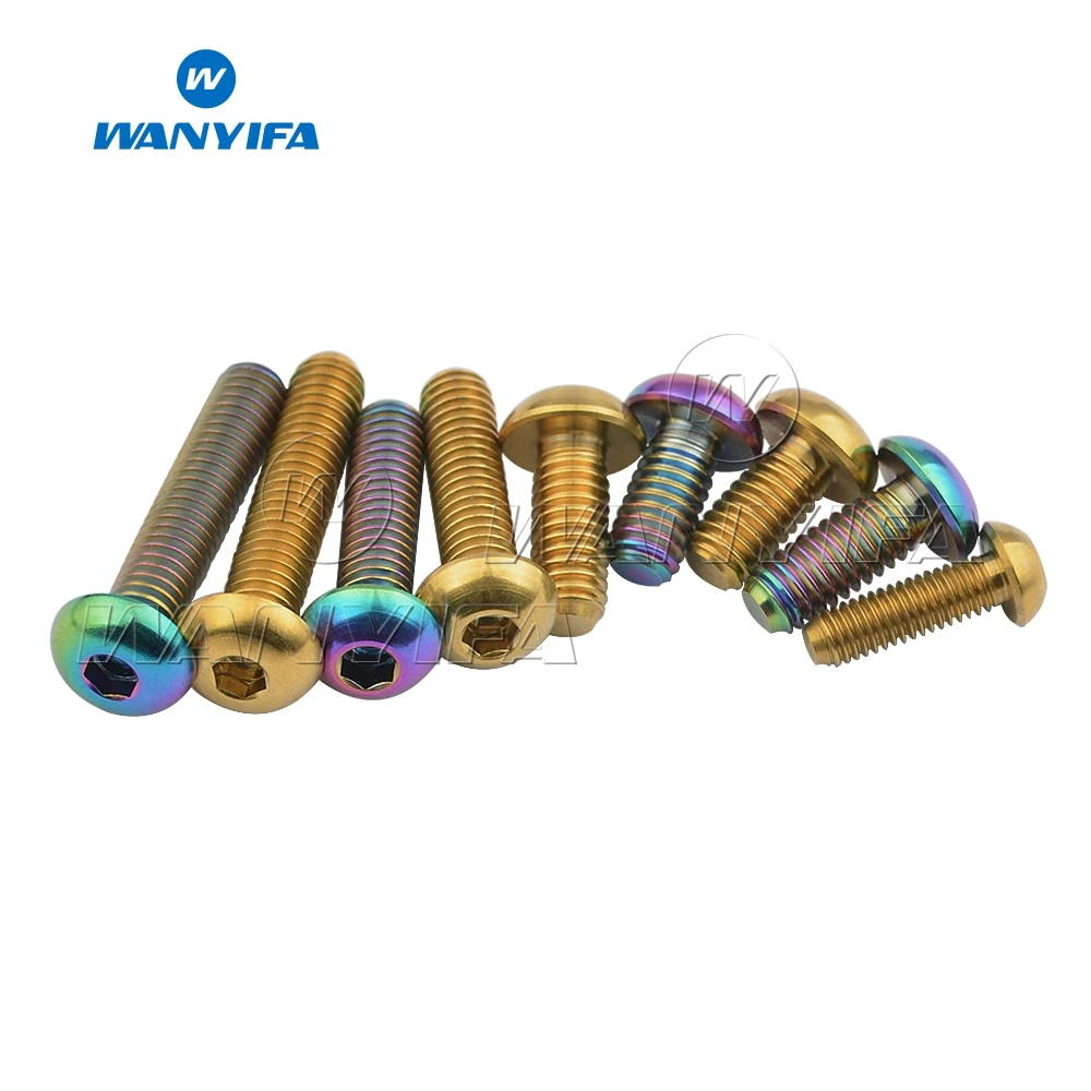 

Wanyifa Titanium Bolt Screw M4x6 8 10 12 15 20mm Semicircular Head for Bicycle Brake Bike Fastener