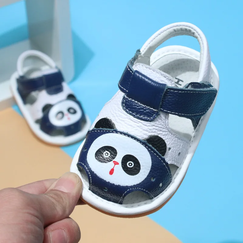 

Baby Sandals For Girls Shoes Summer Kids Boys Sandals Cute Panda Casual Sneakers Children Soft Bottom Leather Toddler Shoes