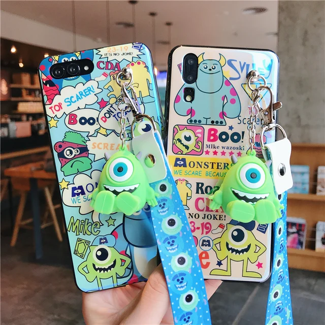 Para Huawei P20 Monsters Universidad, cute Sullivan caso suave para Huawei P20 pro/p20 lite nova3e/P10 cubierta + juguete Correa