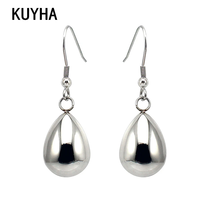 Современные ювелирные 316L из нержавеющей стали Silver Water Drop Серьги для женщин
