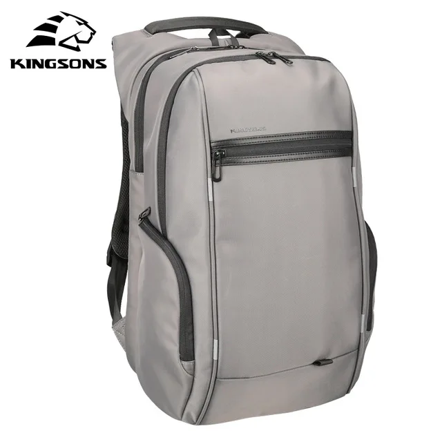 Kingsons бренд 13,3, 15,6, 17,3 дюймов водонепроницаемый Противоугонный рюкзак для ноутбука компьютера для мужчин и женщин Внешняя USB зарядка сумка для ноутбука - Цвет: Model A Gray