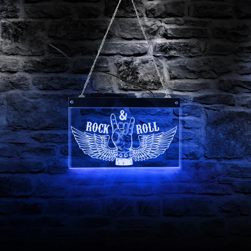 Индивидуальная светодиодная неоновая вывеска Rock & Roll музыкальный фестиваль