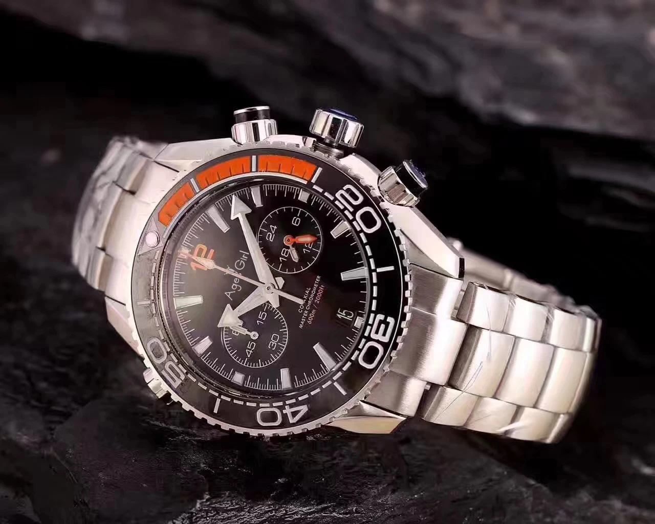 

Luxury Brand New 007 Men Watch Ceramic Stainless Steel Silver Black Blue Chronograph Sapphire Stopwatch Limited Sport Luminous