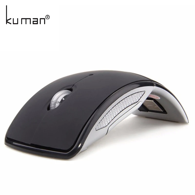Kuman Wireless Mouse 2.4G Computer Foldable Travel Notebook Mute Mini Mice USB Nano Receiver for Laptop Desktop YLM-B001 | Компьютеры и