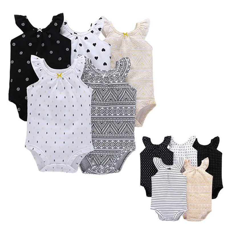 

Baby Girl Bodysuit Twins Flying Sleeve Kids Clothes Newborn Infant Clothing Body Infantil Cute New Born Costume 6 9 12 18 24 M