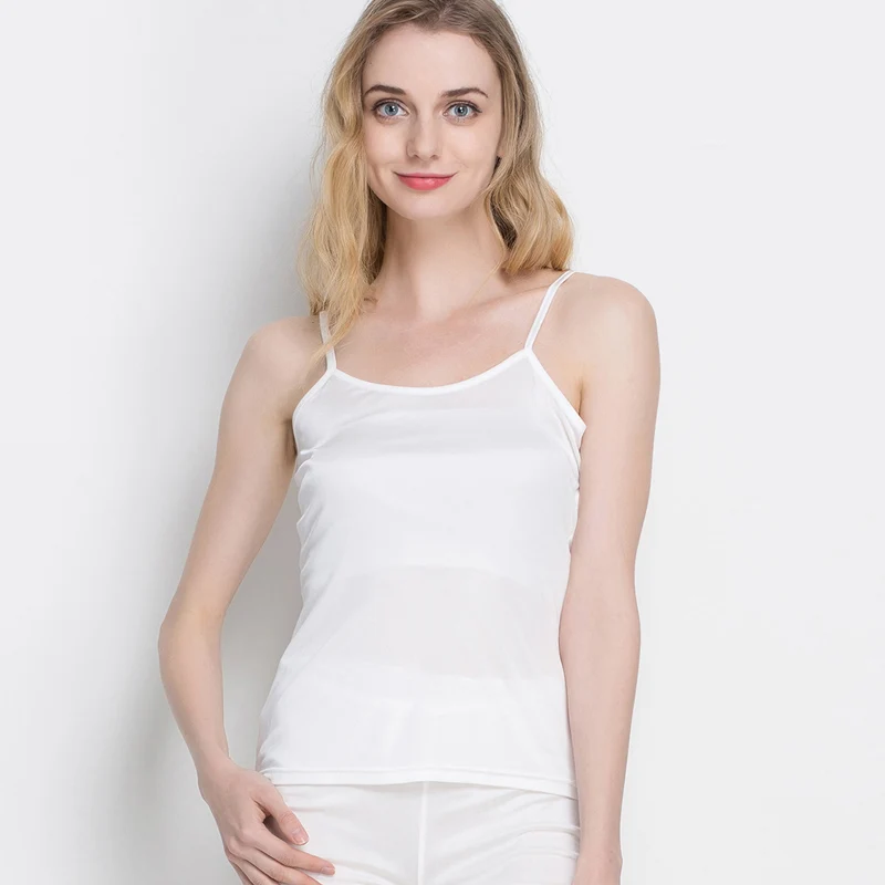  Women silk Camis 100% Natural silk Basic Camisoles Comfortable Silk tank tops 2019 Summer halter to