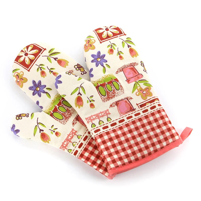 7Colors Cotton Heat Resistant Kitchen Oven Mitts Glove Household