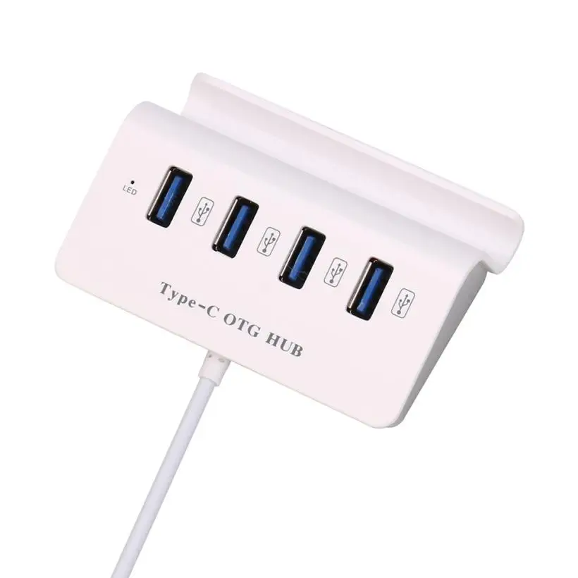 Kinganda новый тип C ABS высокоскоростной мини 4 порта USB 3 1 OTG концентратор с держателем